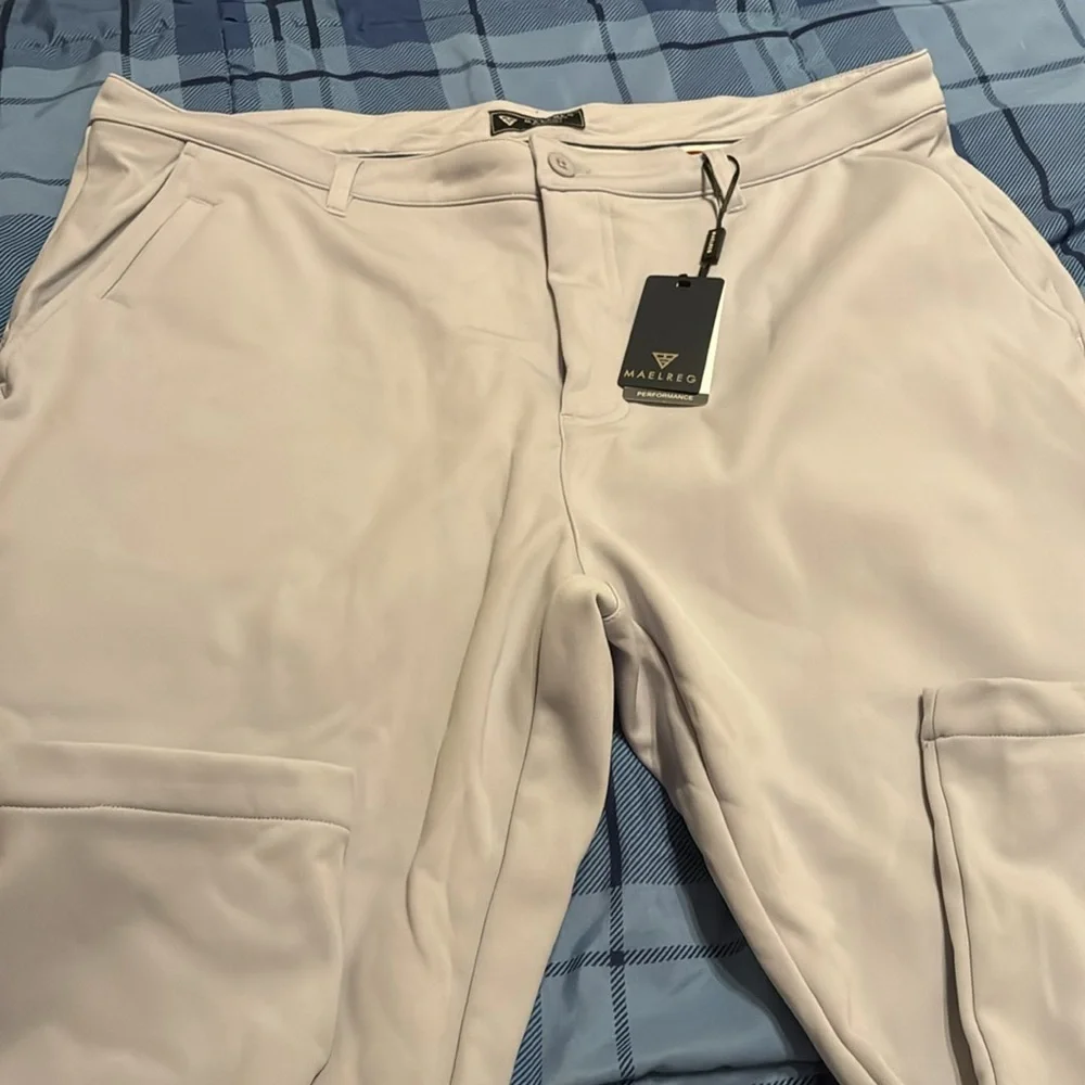 NWT Maelreg Men’s Performance Proflex Gray Pants 38 X 32 wicking sun smart